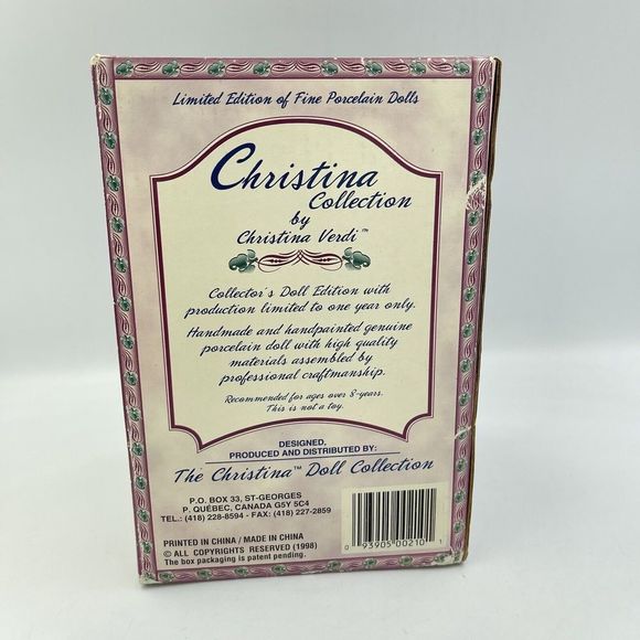 2000 Christina Collection By Christina Verdi Petite Porcelain Collectible Doll - Picture 5 of 14